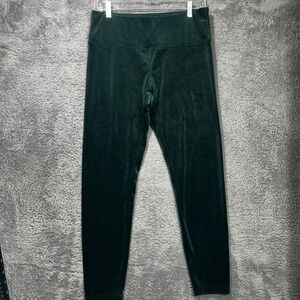Time and Tru Velvet Leggings Womens L 12-14 Green High Rise TT42100068473